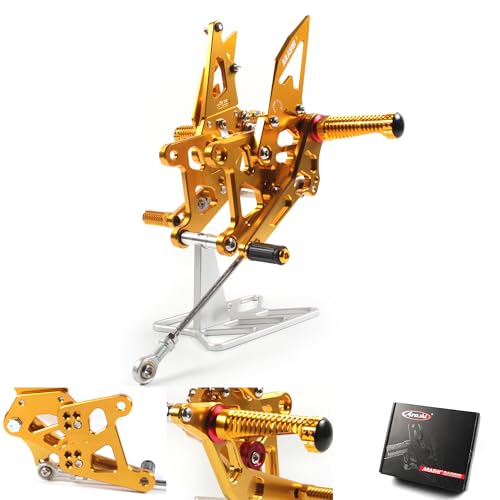 Arashi Version 2.0 Adjustable Rearsets for Honda CBR250R 2011-2022, Gold - color: Gold, size: CBR250R 2011-2022