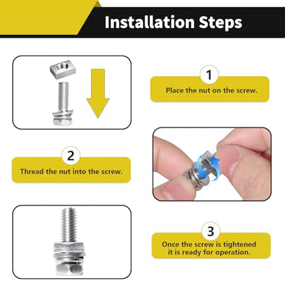 8Sizes Motorcycle Battery Bolts and Nuts Kit 304 Stainless Steel Battery Terminal Bolt Screws M6x10/12/14/16/18/20 M5x10/14 MM with Square Nut for ATV Bike Scooter