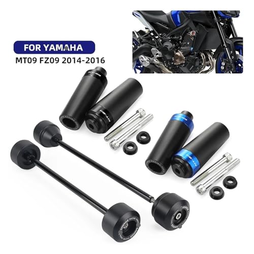 Motorcycle Falling Protection Axle Fork Wheel Crash Sliders for Ya&maha MT-09 FZ-09 MT09 FZ09 MT FZ 09 2014-2016 Frame Slider Anti-Fall Balls - color: Set Sliders Blue