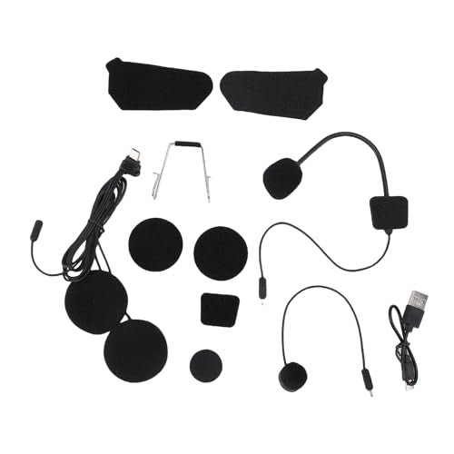 Wireless Helmet Headset, 5.4 Motorcycle Headphones with Ambient Light, CVC Noise Reduction, IP65, Type C Charge, with Smart Assistant