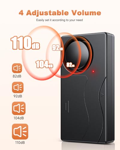 [Upgrade] WSDCAM 110dB Motorcycle Alarm, New 7 Sensitivity 4 Volume Adjustable, Wireless Vibration Alarm with Remote Control Anti-Theft Alarm for Car/Bike/Vehicle Security, Loud Door/Window Alarms