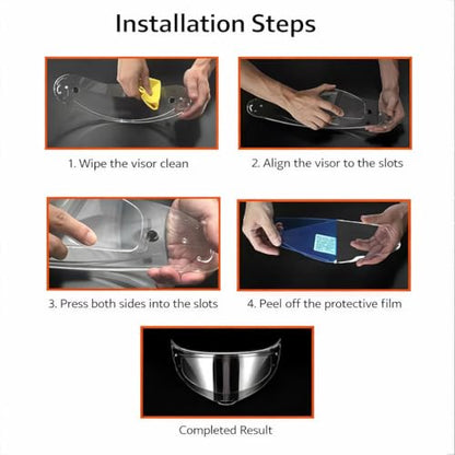 KYT TT Revo Anti Fog Film Compatible with TT-Revo Helmet Visor, Face Shield Lens Insert - Fog Prevention in Cold & Rainy Days for Clear Vision, Safe Riding