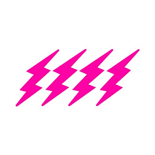 StickerDad Lightning Bolts Pack of 4 for Helmet, Windows, Walls, Bumpers, Laptop, Lockers (Hot Pink, 3 Inches) - color: Hot Pink