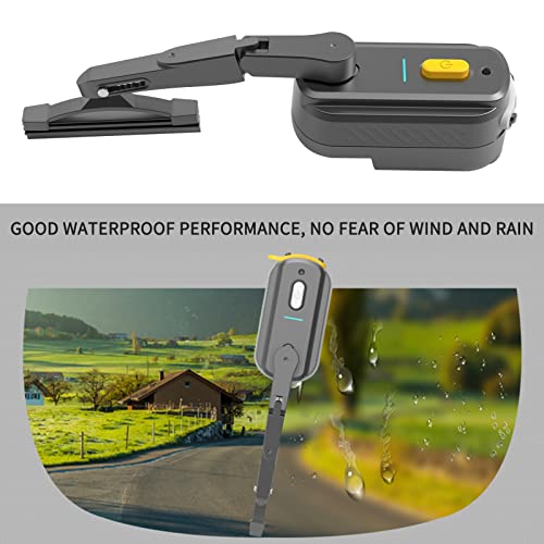 Shkalacar Motorcycle Helmet Windshield Wiper Rechargeable Waterproof Helmet Wiper Compatible with Most Visor - size: 1200mAh