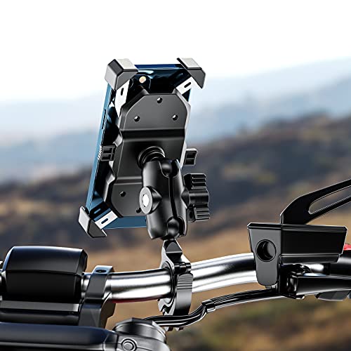 BRCOVAN 5 Pack, Aluminum Alloy Handlebar Clamp Mount Base with 1'' TPU Ball | for Rail 0.5'' 0.87'' 1'' 1.125'' 1.26'' in Diameter, Fit for RAM Mounts B Size 1 Inch Ball Double Socket Arm, Tool-Less - style: R18-Set of 5