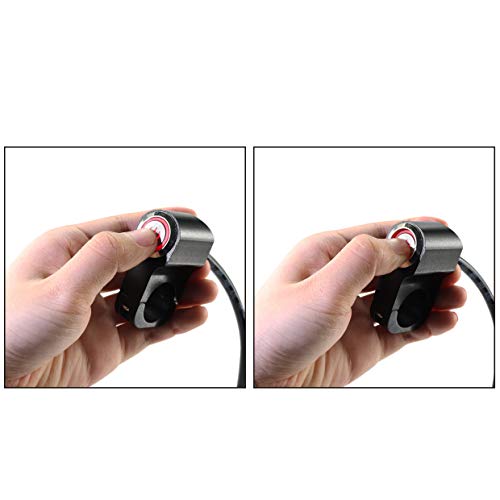 CNC Aluminum Motorcycle Handlebar Switch for 7/8" Bars, 12V 10A ON-Off Switch with Waterproof Rocker & LED Light (Red) for Fog Lights, Horn, Headlight