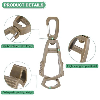 M METERXITY 3-Pack Gloves Clip for Work Glove Holders, Anti-Lost Safety Gloves Grabber Clips Keeper for Construction/Work/Accessories/Backpack/Helmet [Khaki]