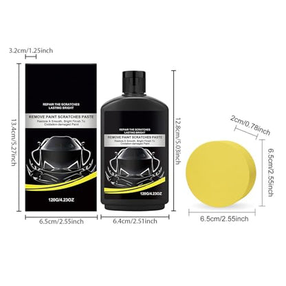 Car Scratch Remover, Dust Reduction Technology, 120g, Vehicle Scratch Repair, Detailing Sponge Kit, Fast and Convenient, for Cars, Trucks, and Motorcycles