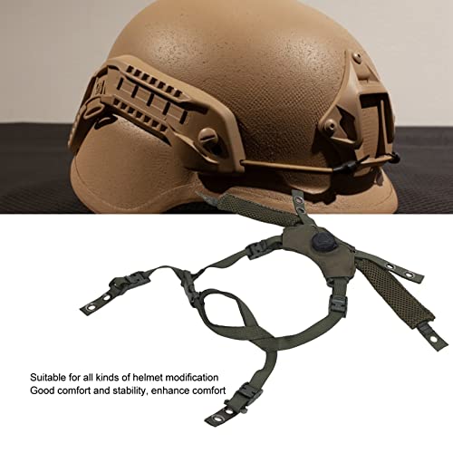 Helmet Chin Strap for Fast MICH Wendy Helmet, 4 Points Tactical Helmet Accessories Retention System Chin Strap, Helmet General Suspension Lanyard with 4 Sets of Fastening Screws - color: OD Green
