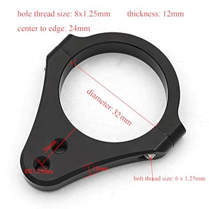 32mm CNC Aluminum Motorcycle Fork Tube Brackets Steering Damper Frame Mounting Clamp Foot Fixer Hardware Parts Stabilizer Universal - size: 32mm