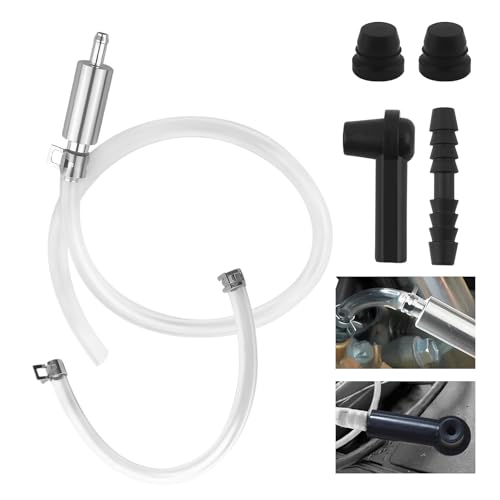 Brake Bleeder Check Valve Kit with Connector&Dust Cover,Brake Bleeder Hose One Way Check Valve for Hydraulic System,Universal Brakes Bleeding Tool for Most Car Motorcycle Clutch