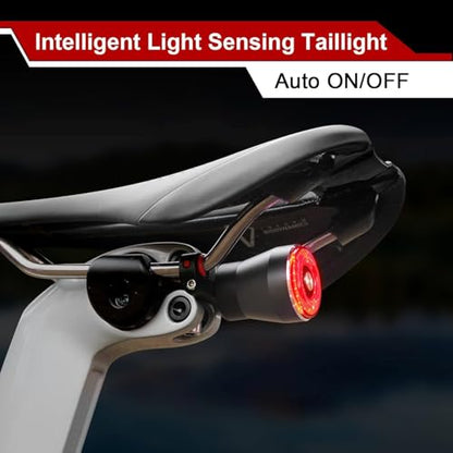 smart Bike Tail Light USB Rechargeable Bicycle Turn Signals with Remote Control Rear Bike Light Waterproof Safety Warning Back Lights Bike Alarm for Night Riding Mountain (Brake Set)