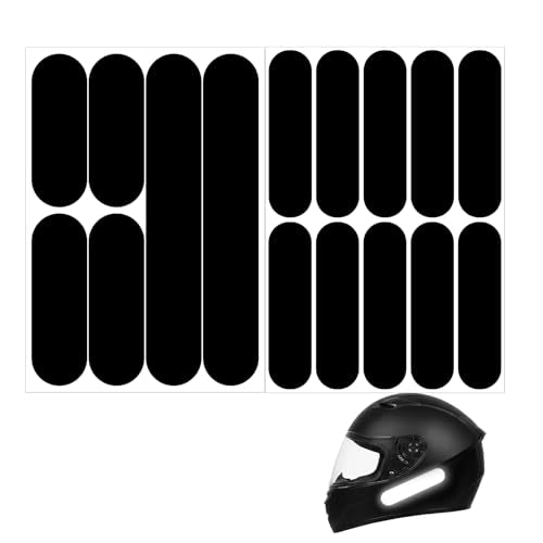 Ymapinc 16PCS Helmet Reflective Stickers, Night Visibility Reflective Tapes for Motorcycle Helmet Decals, Bike, Hard Hat Stickers for Safety