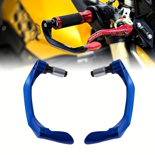 Universal Brake Clutch Lever Guard CNC Aluminum 7/8" 22mm Motorbike Motorcycle Handlebar Hand Guard Lever Protector Accessories(All Blue) - color: All Blue