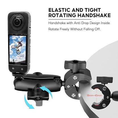 Reflex Camera 23 in 1 Motorcycle Action Camera Accessories Kit Compatible with GoPro Hero 13 and Hero 9-12, DJI Osmo Action 2, 3, 4, Pro 5, Insta360 Ace Pro/Ace Pro 2 Akaso and Other Sports Cameras - size: 23-in-1-Kit