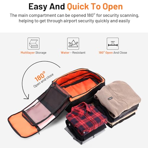 Oumurs Motorcycle Helmet Backpack for Long Travel with 30-40L Expandable Large Capacity Laptop Backpack Water-resistant Black 600D Polyester - color: 40l Black