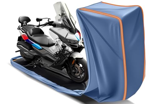 Full Enclosed Motorcycle Cover Waterproof Outdoor/Indoor Storage Waterproof Motorcycle Cover Heavy Duty Fits Scooter/Moped/Dirtbike Motorcycles Length up to 86.5" with Reflective Strips - size: 1.(XL)86.5"Lx 45"Wx 53"H