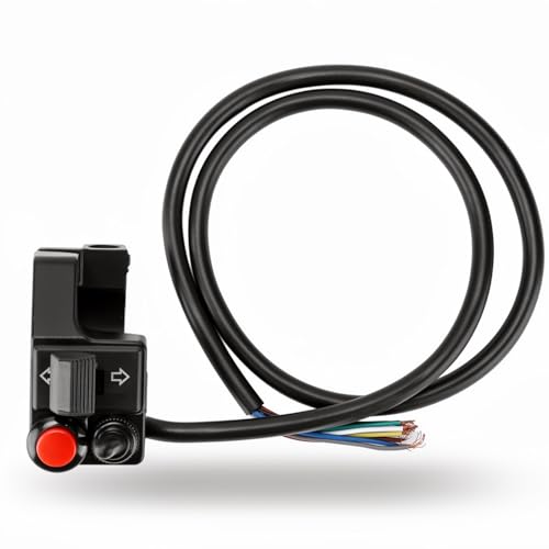 7/8inch Motorcycle Blinker Switch, Motorcycle Blinker Switch, 22mm Left Aluminum Alloy Turn Signal Blinker Push Button with Horn Beam