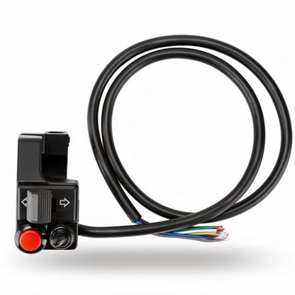 7/8inch Motorcycle Blinker Switch, Motorcycle Blinker Switch, 22mm Left Aluminum Alloy Turn Signal Blinker Push Button with Horn Beam