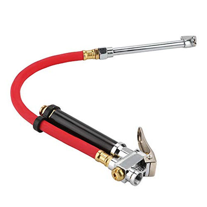 Tire Inflator, Handheld Car Pressure Filler with Dual Chuck Gauge for Vehicles, Portable Tire Hose Tool
