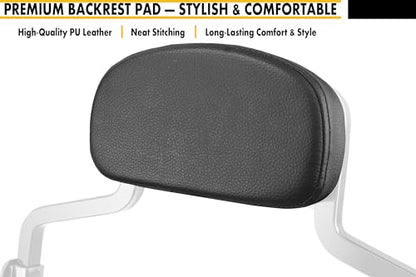 Detachable Backrest Sissy Bar Upright Passenger Backrest w/Pad Fit For Harley Breakout FXSB 2013-2017 (chrome) - color: chrome