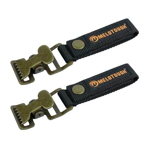 MELOTOUGH Glove Clip Tactical Glove Clips Work Glove Holders Strap with Alligator Clip for Tool Belt,Tool Bag,Tool Backpack - color: Black