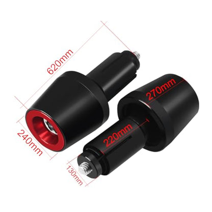 Motorcycle Bar Ends Plug, 7/8" 22mm CNC Aluminum Alloy Universal Moto Handlebar Plugs Compatible With Honda Kawasaki Suzuki Yamaha And Almost Motorcycle Model (Red) - color: Red