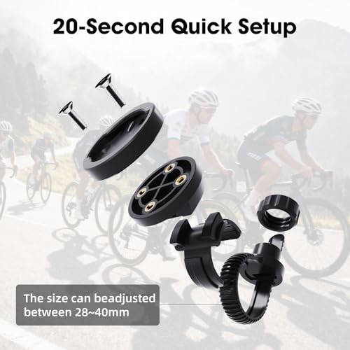 Out-Front Bike Mount Compatible with Garmin Edge, iGPSPORT, XOSS, CooSpo Magene, CYCPLUS GPS Cycling Computer&Lights Adjusted Between 28~40mm Suitable for Round Tube&Flat Handlebars (S6) - style: S6