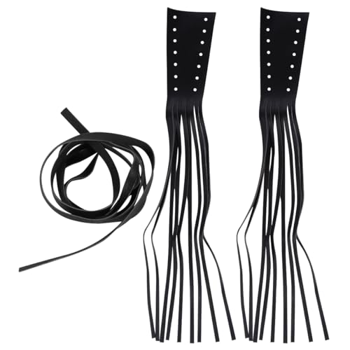 Garneck Motorcycle Lever Tassels Fringe Leather Motorcycle Lever Handlebar Throttle Brake Clutch Grip Covers Wraps