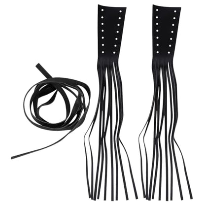Garneck Motorcycle Lever Tassels Fringe Leather Motorcycle Lever Handlebar Throttle Brake Clutch Grip Covers Wraps