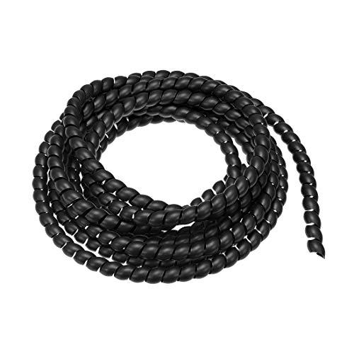 uxcell Flexible Spiral Cable Wrap Wire Cord Wraps Management Sleeve 8mm x 10mm Computer Wire Manage Cord 3 Meters Length Black - color: Black