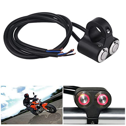 7/8inch 22mm Motorcycle Switch Handlebar, Motorbike Handlebar On/Off Grip Switches Brake Fog Headlight Handle Self-Return/Manual-Return Switch(B: Manual-Return)