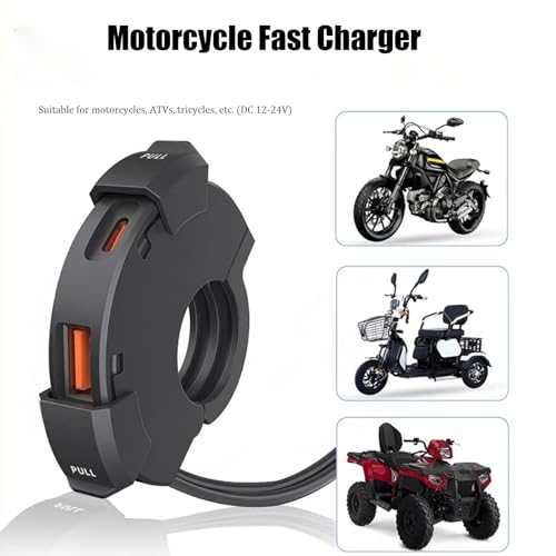 Motorcycle USB Charger for Yamaha Super Tenere 2013-2024, Dual Motorcycle Handlebar Socket, Dual Outer Port Waterproof SAE to USB Handlebar Charge for Phone, GPS