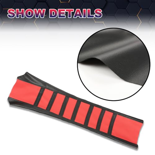 PIT66 Motorcycle Soft Leather Seat Cover, Compatible with Honda CR125R CR250R CR500R CR80R CRF100F CRF125F CRF150F (Red) - color: Red