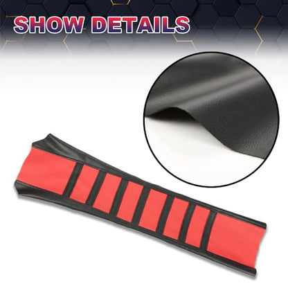 PIT66 Motorcycle Soft Leather Seat Cover, Compatible with Honda CR125R CR250R CR500R CR80R CRF100F CRF125F CRF150F (Red) - color: Red