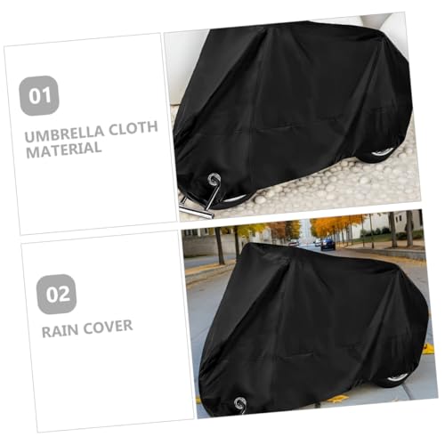 Motorcycle Cover XL Portable Tarpaulin Protective Bag for All Weather Sunscreen Dust Protection with Lockhole Essential Gear for Motorcycle Enthusiasts Black