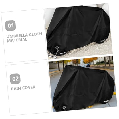 Motorcycle Cover XL Portable Tarpaulin Protective Bag for All Weather Sunscreen Dust Protection with Lockhole Essential Gear for Motorcycle Enthusiasts Black