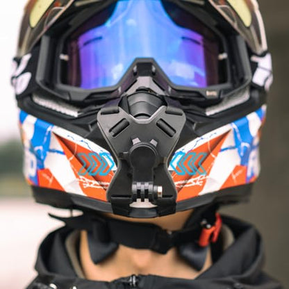 DJI Action 6 Helmet Chin Mount, Motorcycle Chin Strap Attachment with Extension Arm Dirt Bike Holder Compatible with GoPro Hero 13/12/11/10,DJI Osmo Action 6 2 3 4 5 pro - color: X-shaped Chin Mount