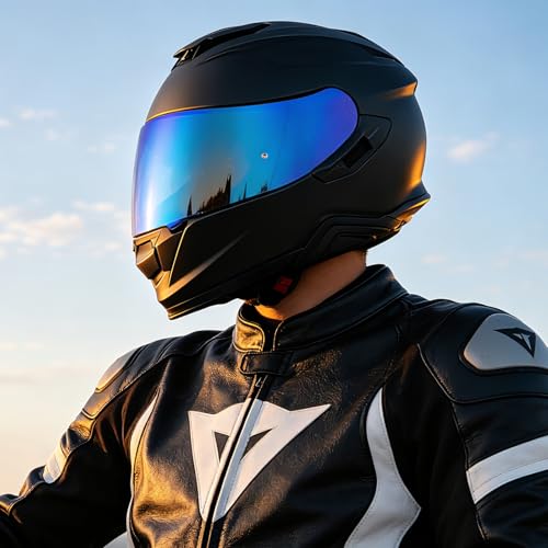 GT Air Visor Repalcement for GT Air 2, Outer Face Helmet Shield Compatible with CNS-1/Neotec/TC-5/TC-9 Accessories (Chrome Blue) - color: Chrome Blue