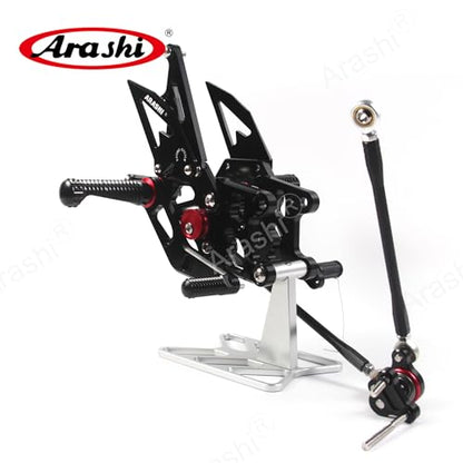 Arashi Version 2.0 Adjustable Rearsets for Honda CBR600RR 2007-2008, Black - color: Black, size: CBR600RR 2007-2008