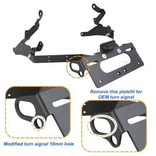 Fender Eliminator Bracket Tail Tidy Fit for CBR600RR 2013-2026 | Aluminum, Black Powder Coated, License Plate Bracket with LED Light, Tail Tidy Fit for OEM & Aftermarket Turn Signal