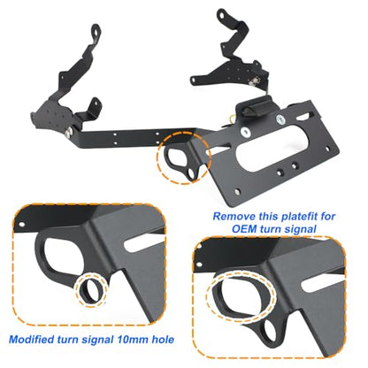 Fender Eliminator Bracket Tail Tidy Fit for CBR600RR 2013-2026 | Aluminum, Black Powder Coated, License Plate Bracket with LED Light, Tail Tidy Fit for OEM & Aftermarket Turn Signal