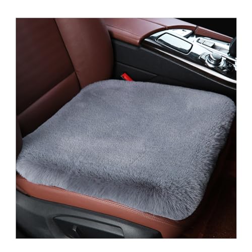 Ohleats Sheepskin Car Seat Cushion, Comfortable Soft Fur Wool Auto Front Seat Cover, Vehicle Seat Protector Pad for Warm Winter Office Chair, Universal Decor Car Accessories (Gray) - color: Gray