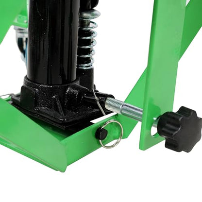 Hydraulic Motorcycle Jack Lift 350lbs - ATV/Dirt Bike Scissor Stand with Locking Wheels, Safety Pin & J-Hook, Green