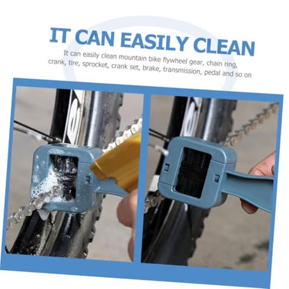 STOBAZA Bike Chain Cleaner Brush Set Reusable Ergonomic Motorcycle Chain Cleaning Brush for Bicycle and Mountain Bike Maintenance for Daily Use