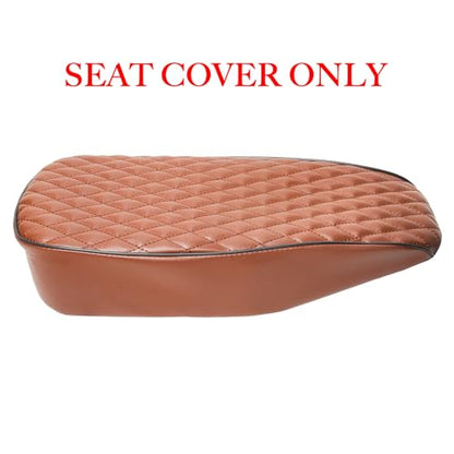 JMCHstore Brown Diamond Stitch Retro Upgraded 17'' Seat Cover for Coleman BT200X Mini Bike 196cc, Hisun 200-7 for Viper 200cc Trail Bike Cushion Replacement Parts - color: Brown Stitch