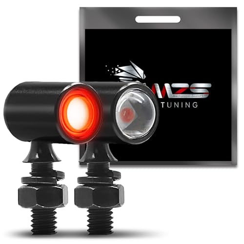 MZS Motorcycle Rear LED Turn Signals, Red Light Mini Turn Signal Tail Light, Minimalist Design, Universal 6mm Screw, Compatible with Most Family Motorcycles - color: Red, size: Mini Size Rear