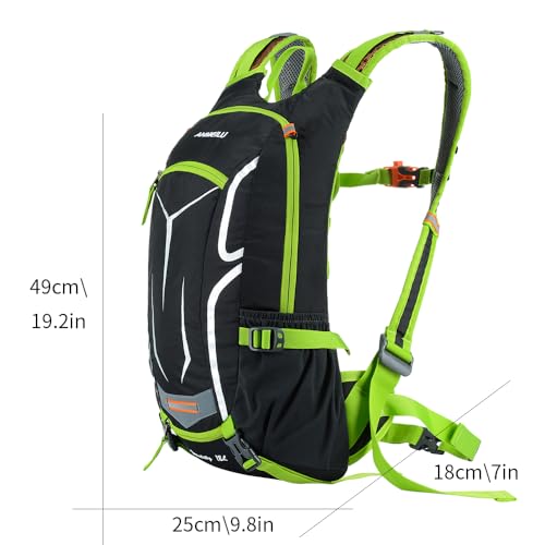 Outdoor Cycling Backpack, 18L, Black - color: green, size: Backpack Only