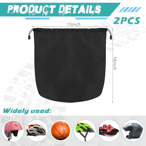 Motorcycle Helmet Bag with Soft Lining & Drawstring Closure, Waterproof Helmet Storage Bag, Large Capacity, Lightweight for Riding Hockey Welding Bicycle Dirt Bike Gear - color: Black