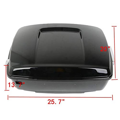 TCMT King Pack Trunk Wrap-Around Backrest LED Brake TailLight Fit For Harley 2014-2023 Touring CVO Road King Road Glide Street Glide Electra Glide Pack Trunk - color: Style A+Smoke Taillight